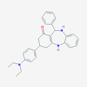 molecular formula C29H31N3O B444322 3-[4-(diethylamino)phenyl]-11-phenyl-2,3,4,5,10,11-hexahydro-1H-dibenzo[b,e][1,4]diazepin-1-one CAS No. 354538-31-1