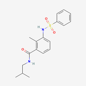 molecular formula C18H22N2O3S B4443306 N-isobutyl-2-methyl-3-[(phenylsulfonyl)amino]benzamide 