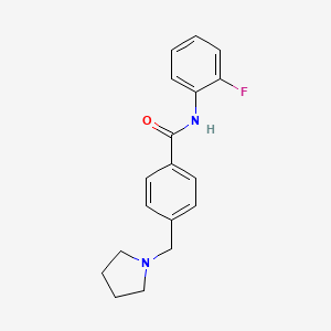molecular formula C18H19FN2O B4443360 N-(2-fluorophenyl)-4-(pyrrolidin-1-ylmethyl)benzamide 