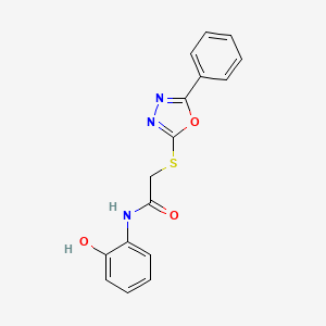 molecular formula C16H13N3O3S B4443374 N-(2-hydroxyphenyl)-2-[(5-phenyl-1,3,4-oxadiazol-2-yl)sulfanyl]acetamide 