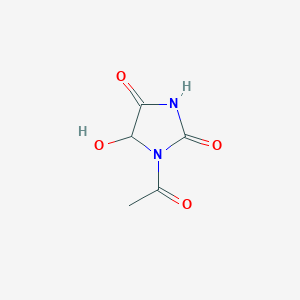 molecular formula C5H6N2O4 B044435 2,4-Imidazolidinedione, 1-acetyl-5-hydroxy-(9CI) CAS No. 124443-50-1