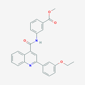 molecular formula C26H22N2O4 B444359 METHYL 3-({[2-(3-ETHOXYPHENYL)-4-QUINOLYL]CARBONYL}AMINO)BENZOATE 