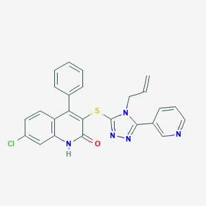molecular formula C25H18ClN5OS B444362 3-{[4-allyl-5-(3-pyridinyl)-4H-1,2,4-triazol-3-yl]sulfanyl}-7-chloro-4-phenyl-2-quinolinol CAS No. 354538-64-0