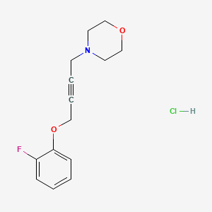 molecular formula C14H17ClFNO2 B4443633 4-[4-(2-Fluorophenoxy)but-2-ynyl]morpholine;hydrochloride 