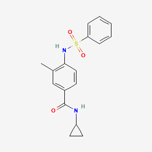 molecular formula C17H18N2O3S B4443698 N-cyclopropyl-3-methyl-4-[(phenylsulfonyl)amino]benzamide 