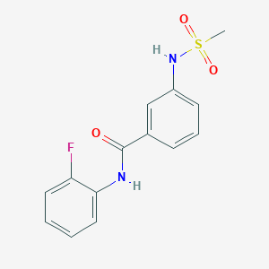molecular formula C14H13FN2O3S B4443765 N-(2-fluorophenyl)-3-[(methylsulfonyl)amino]benzamide 