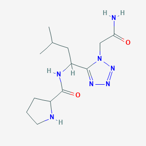 molecular formula C13H23N7O2 B044438 5-(1-(2-Pyrrolidinylcarbonyl)amino-3-methylbutyl)-2-tetrazolylacetamide CAS No. 121695-04-3