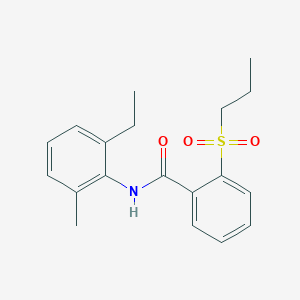 molecular formula C19H23NO3S B4443986 N-(2-ethyl-6-methylphenyl)-2-(propylsulfonyl)benzamide 