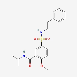 molecular formula C19H24N2O4S B4443994 N-isopropyl-2-methoxy-5-{[(2-phenylethyl)amino]sulfonyl}benzamide 