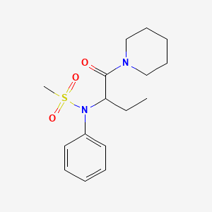 molecular formula C16H24N2O3S B4444007 N-phenyl-N-[1-(1-piperidinylcarbonyl)propyl]methanesulfonamide 