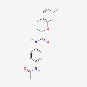 molecular formula C19H22N2O3 B4444016 N-[4-(acetylamino)phenyl]-2-(2,5-dimethylphenoxy)propanamide 