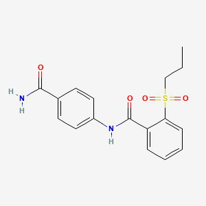 molecular formula C17H18N2O4S B4444043 N-(4-carbamoylphenyl)-2-(propylsulfonyl)benzamide 