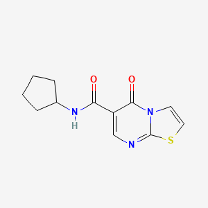 molecular formula C12H13N3O2S B4444120 N-cyclopentyl-5-oxo-5H-thiazolo[3,2-a]pyrimidine-6-carboxamide 