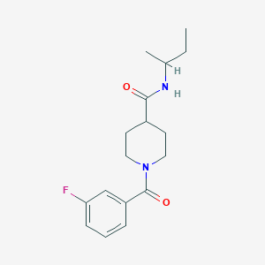 molecular formula C17H23FN2O2 B4444158 N-(butan-2-yl)-1-[(3-fluorophenyl)carbonyl]piperidine-4-carboxamide 