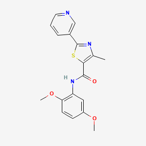 molecular formula C18H17N3O3S B4444165 N-(2,5-dimethoxyphenyl)-4-methyl-2-(pyridin-3-yl)-1,3-thiazole-5-carboxamide 