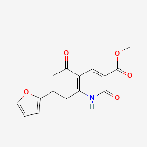 molecular formula C16H15NO5 B4444173 ethyl 7-(2-furyl)-2,5-dioxo-1,2,5,6,7,8-hexahydro-3-quinolinecarboxylate 