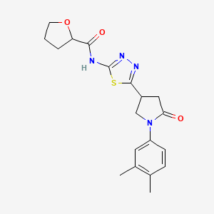 molecular formula C19H22N4O3S B4444182 N-{5-[1-(3,4-dimethylphenyl)-5-oxopyrrolidin-3-yl]-1,3,4-thiadiazol-2-yl}tetrahydrofuran-2-carboxamide 