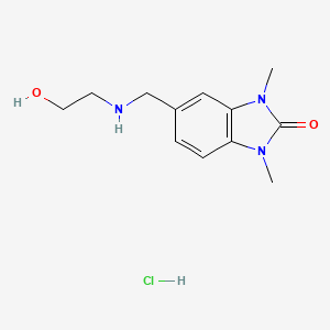 molecular formula C12H18ClN3O2 B4444317 5-{[(2-hydroxyethyl)amino]methyl}-1,3-dimethyl-1,3-dihydro-2H-benzimidazol-2-one hydrochloride 