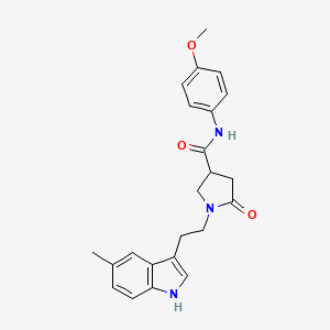 molecular formula C23H25N3O3 B4444396 N-(4-methoxyphenyl)-1-[2-(5-methyl-1H-indol-3-yl)ethyl]-5-oxopyrrolidine-3-carboxamide 