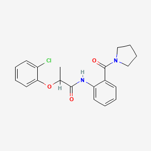 molecular formula C20H21ClN2O3 B4444431 2-(2-chlorophenoxy)-N-[2-(1-pyrrolidinylcarbonyl)phenyl]propanamide 