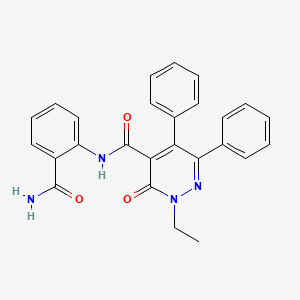molecular formula C26H22N4O3 B4444438 N-(2-carbamoylphenyl)-2-ethyl-3-oxo-5,6-diphenyl-2,3-dihydropyridazine-4-carboxamide 