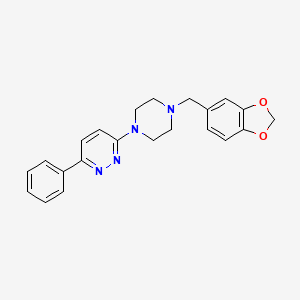 molecular formula C22H22N4O2 B4444445 3-[4-(1,3-Benzodioxol-5-ylmethyl)piperazin-1-yl]-6-phenylpyridazine 