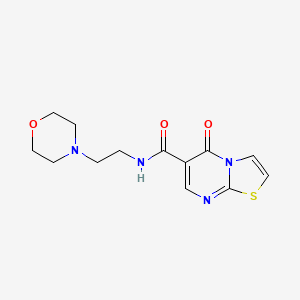 molecular formula C13H16N4O3S B4444483 N-[2-(morpholin-4-yl)ethyl]-5-oxo-5H-[1,3]thiazolo[3,2-a]pyrimidine-6-carboxamide 