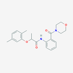 molecular formula C22H26N2O4 B4444488 2-(2,5-dimethylphenoxy)-N-[2-(morpholin-4-ylcarbonyl)phenyl]propanamide 