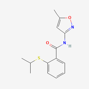 molecular formula C14H16N2O2S B4444492 N-(5-methyl-1,2-oxazol-3-yl)-2-(propan-2-ylsulfanyl)benzamide 