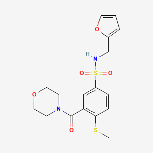 molecular formula C17H20N2O5S2 B4444613 N-(2-furylmethyl)-4-(methylthio)-3-(4-morpholinylcarbonyl)benzenesulfonamide 