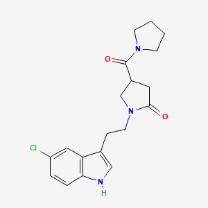 molecular formula C19H22ClN3O2 B4444634 1-[2-(5-chloro-1H-indol-3-yl)ethyl]-4-(pyrrolidin-1-ylcarbonyl)pyrrolidin-2-one 