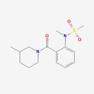 molecular formula C15H22N2O3S B4444709 N-methyl-N-{2-[(3-methyl-1-piperidinyl)carbonyl]phenyl}methanesulfonamide 