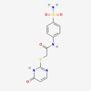 molecular formula C12H12N4O4S2 B4444711 N-[4-(aminosulfonyl)phenyl]-2-[(6-oxo-1,6-dihydro-2-pyrimidinyl)thio]acetamide 