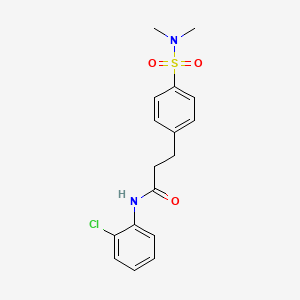 molecular formula C17H19ClN2O3S B4444761 N-(2-chlorophenyl)-3-[4-(dimethylsulfamoyl)phenyl]propanamide 
