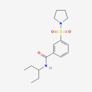 molecular formula C16H24N2O3S B4444780 N-(1-ethylpropyl)-3-(1-pyrrolidinylsulfonyl)benzamide 