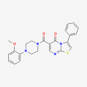molecular formula C24H22N4O3S B4444795 6-{[4-(2-methoxyphenyl)-1-piperazinyl]carbonyl}-3-phenyl-5H-[1,3]thiazolo[3,2-a]pyrimidin-5-one 