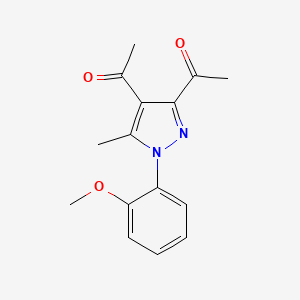 molecular formula C15H16N2O3 B4444844 1-[4-ACETYL-1-(2-METHOXYPHENYL)-5-METHYL-1H-PYRAZOL-3-YL]ETHAN-1-ONE 