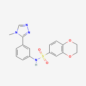 molecular formula C17H16N4O4S B4444853 N-[3-(4-methyl-4H-1,2,4-triazol-3-yl)phenyl]-2,3-dihydro-1,4-benzodioxine-6-sulfonamide 