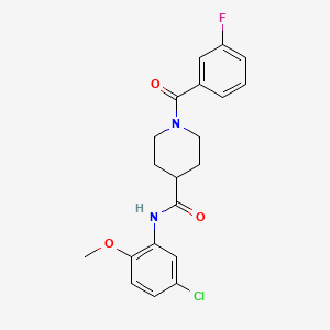 molecular formula C20H20ClFN2O3 B4444859 N-(5-chloro-2-methoxyphenyl)-1-(3-fluorobenzoyl)piperidine-4-carboxamide 
