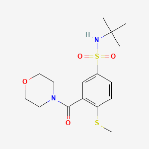 molecular formula C16H24N2O4S2 B4444871 N-(tert-butyl)-4-(methylthio)-3-(4-morpholinylcarbonyl)benzenesulfonamide 