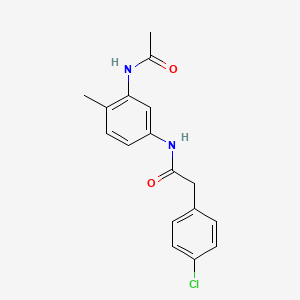 molecular formula C17H17ClN2O2 B4444887 N-[3-(acetylamino)-4-methylphenyl]-2-(4-chlorophenyl)acetamide 