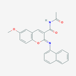 B444493 N-acetyl-6-methoxy-2-naphthalen-1-yliminochromene-3-carboxamide CAS No. 330158-18-4