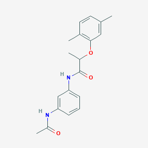 molecular formula C19H22N2O3 B4444943 N-[3-(acetylamino)phenyl]-2-(2,5-dimethylphenoxy)propanamide 
