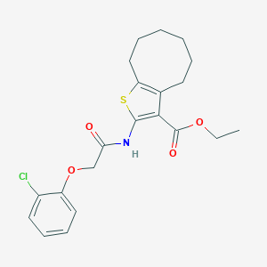 molecular formula C21H24ClNO4S B444495 Ethyl 2-{[(2-chlorophenoxy)acetyl]amino}-4,5,6,7,8,9-hexahydrocycloocta[b]thiophene-3-carboxylate 