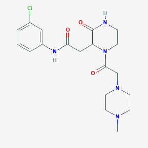 molecular formula C19H26ClN5O3 B4444968 N-(3-chlorophenyl)-2-{1-[(4-methylpiperazin-1-yl)acetyl]-3-oxopiperazin-2-yl}acetamide 