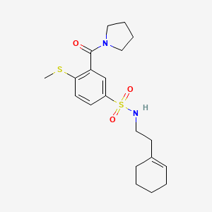molecular formula C20H28N2O3S2 B4445022 N-[2-(1-cyclohexen-1-yl)ethyl]-4-(methylthio)-3-(1-pyrrolidinylcarbonyl)benzenesulfonamide 