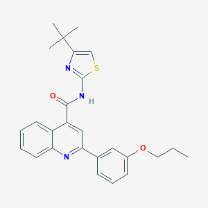 molecular formula C26H27N3O2S B444503 N-(4-tert-butyl-1,3-thiazol-2-yl)-2-(3-propoxyphenyl)quinoline-4-carboxamide 