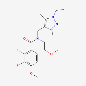 molecular formula C19H25F2N3O3 B4445057 N-[(1-ethyl-3,5-dimethyl-1H-pyrazol-4-yl)methyl]-2,3-difluoro-4-methoxy-N-(2-methoxyethyl)benzamide 