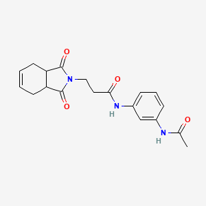 molecular formula C19H21N3O4 B4445083 N-(3-acetamidophenyl)-3-(1,3-dioxo-3a,4,7,7a-tetrahydroisoindol-2-yl)propanamide 