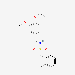molecular formula C19H25NO4S B4445186 N-{[3-METHOXY-4-(PROPAN-2-YLOXY)PHENYL]METHYL}-1-(2-METHYLPHENYL)METHANESULFONAMIDE 